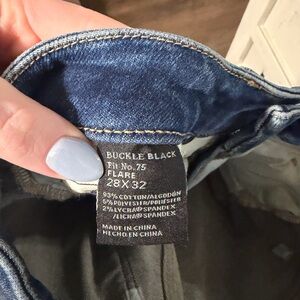 Buckle Black Flare Jeans